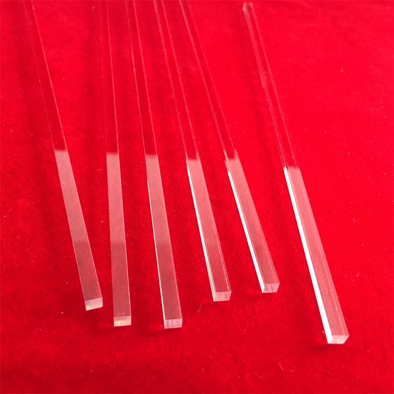 High Temperature Photovoltaic Use Polishing Clear Quartz Rods Transparent Square Fused Silica Bar