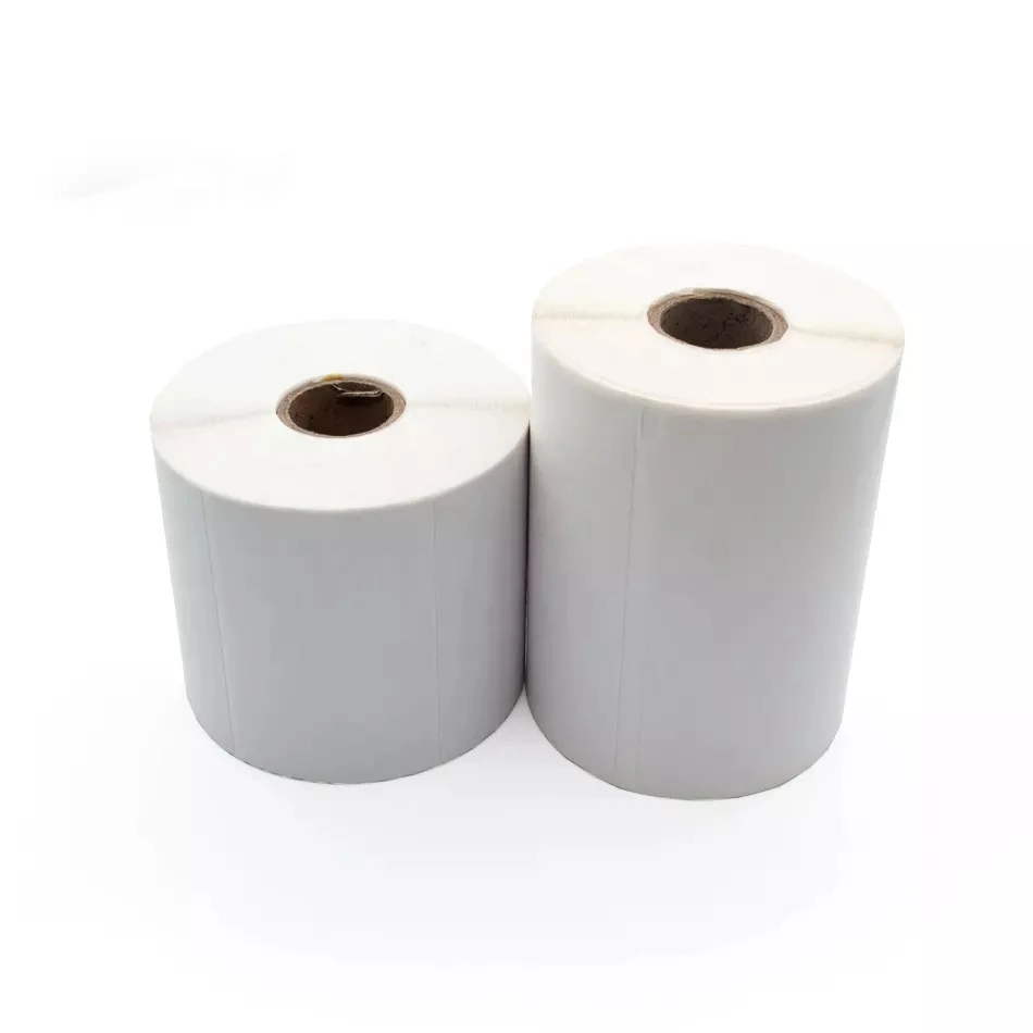 Custom Size Self Adhesive Sticker Paper Semi Glossy Label Top Quality Direct Thermal Label Jumbo Roll