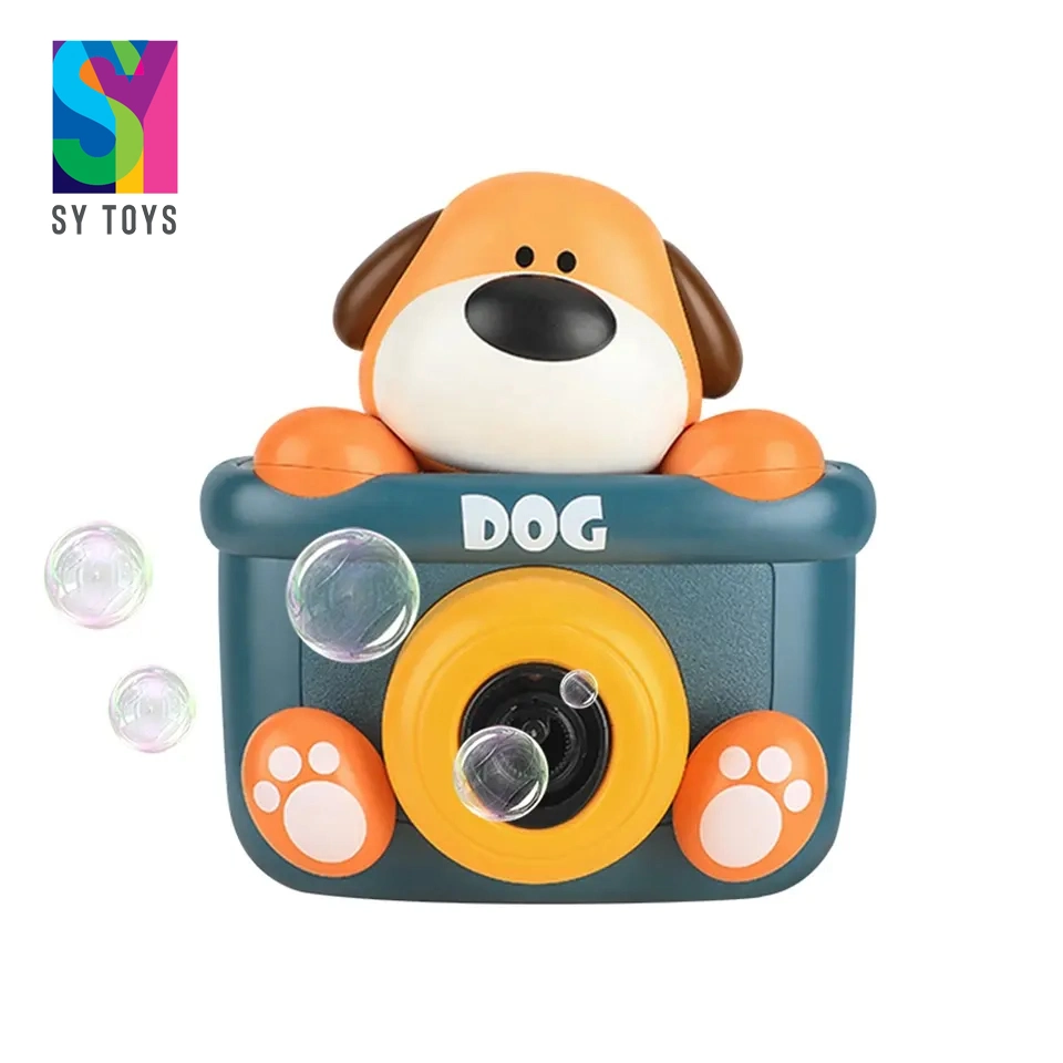 Sy Cute Kids Trending Toys Summer Outdoor Play Soap Blowing Automatic Plastic Dog Animal Bubble Camera Toys
