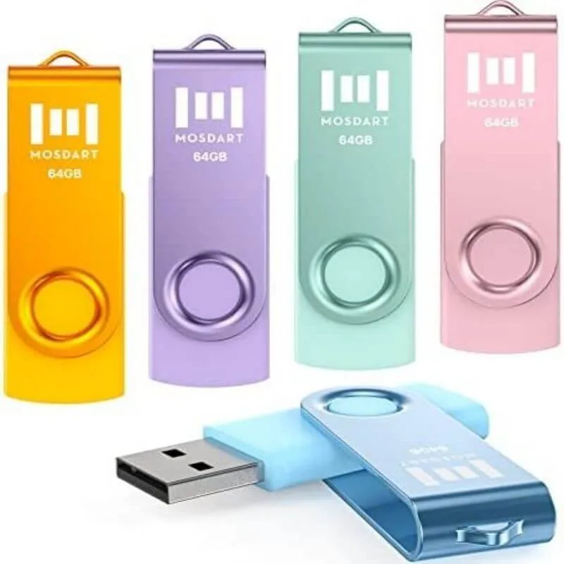 Clé USB 2.0 pivotante multicolore avec voyant LED