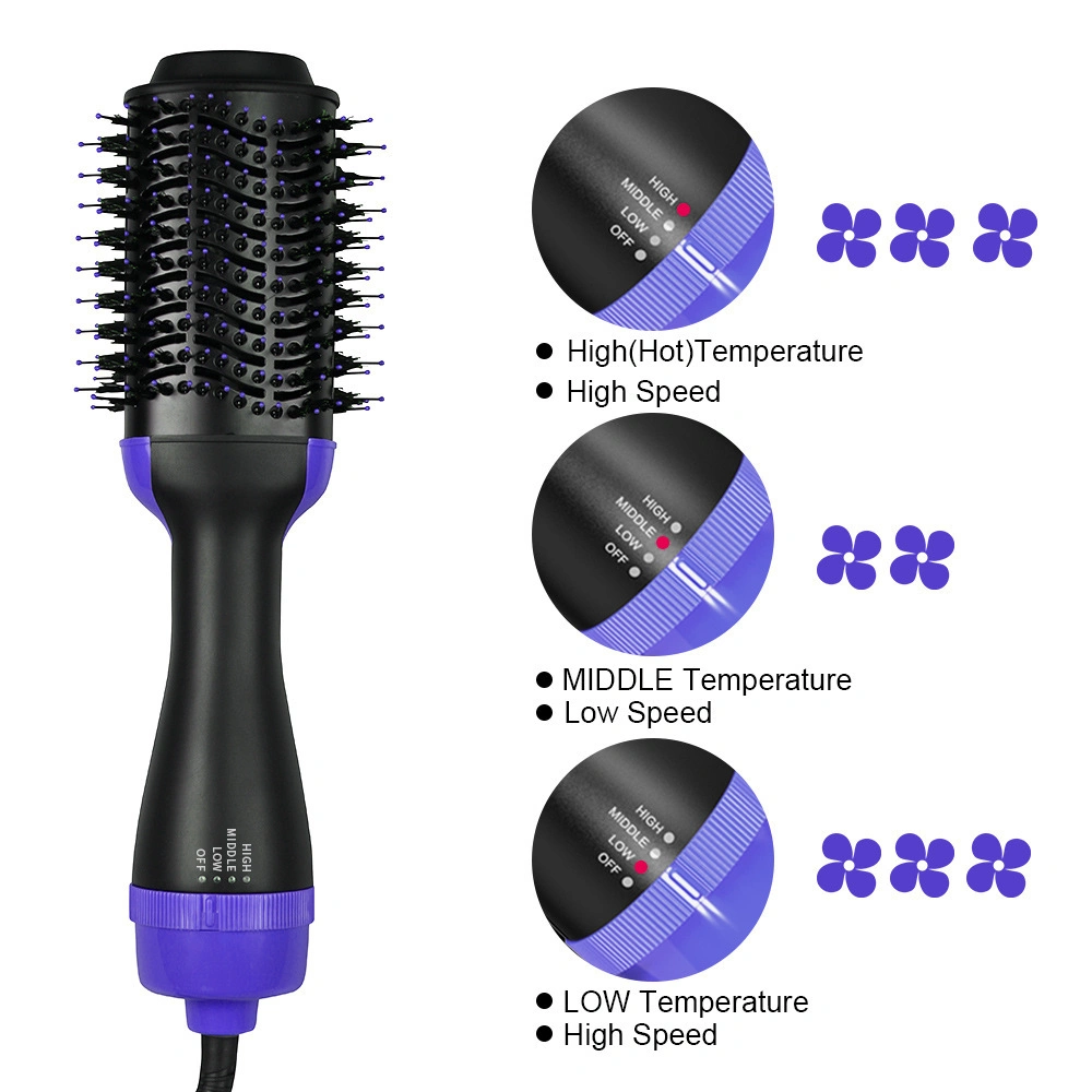 4 em 1 Ferramentas de modelagem Secador com secador de cabelo do canhão oval de cerâmica e escova de ar quente