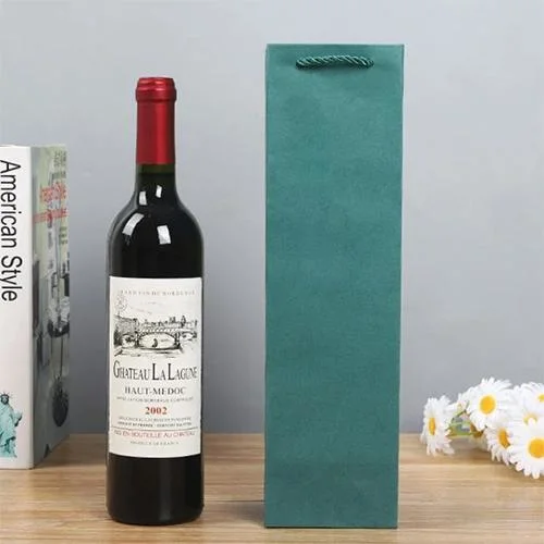 Saco de papel Kraft com vinho tinto de Natal saco de oferta vinho de luxo Saco de papel para garrafas para festas