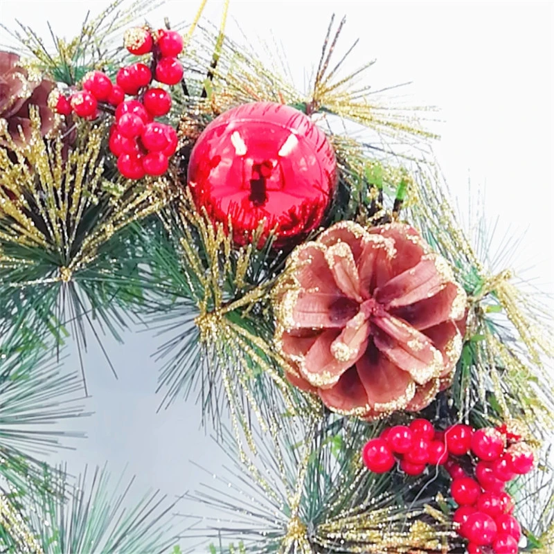 Weihnachten 25cm Tannennadelkranz Handgewobene hängende Ornamente