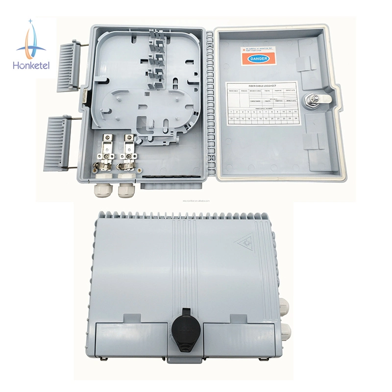 FTTH Fiber Optic Distribution Box 12 Cores High Strength Plastic Outdoor/Indoor FTTH Terminal Box with Splice Tray