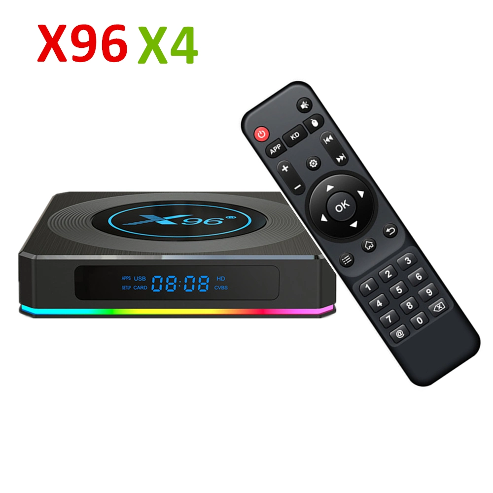 جهاز تلفزيون ذكي IPTV مزود بجهاز تلفزيون ذكي 4K X96 X4 مشغل الوسائط