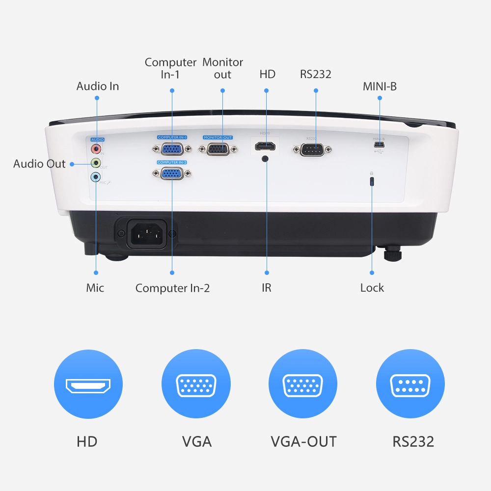 Oway P280 HD Proyector de corto alcance Resaltar para las escuelas conferencias de negocios