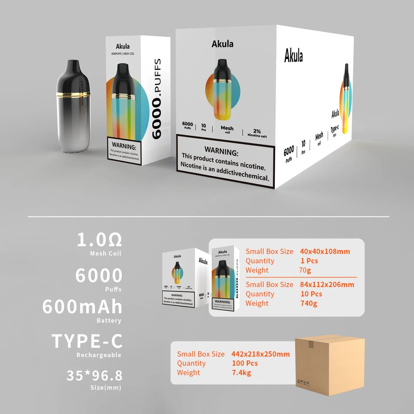 Kamry Akula Großhandel/Lieferant OEM ODM Elektronische Zigarette Online-Shopping am besten Fabrik laden 12ml Öl 10 Geschmacksrichtungen 2% 3% 5% Nic Salz 6000puff Blätterteig