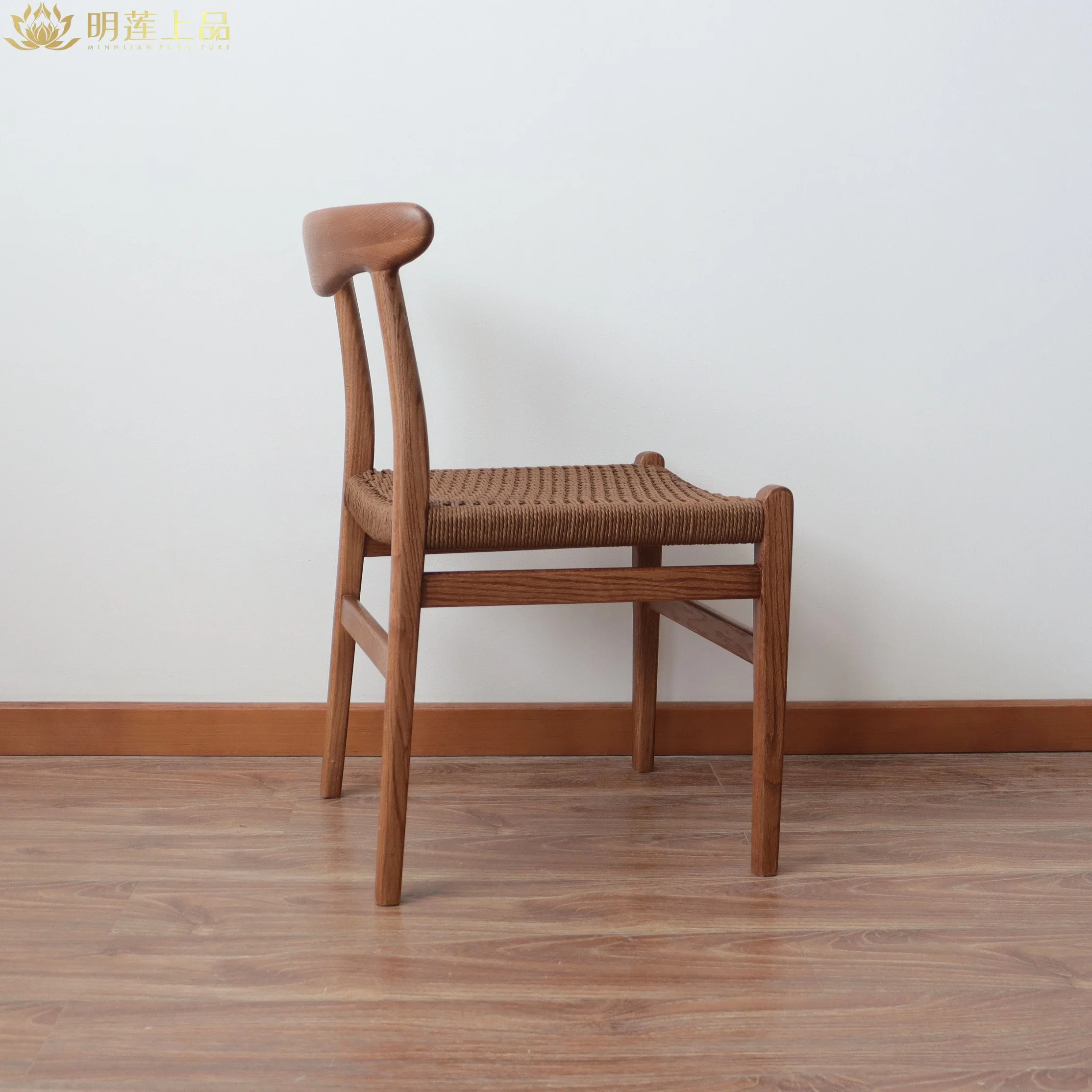 Design moderno Nordic Solid Wood Rope Weaving Room Furniture Fast Food Furniture Restaurant Furniture Coffee Shop Furniture cadeira de jantar