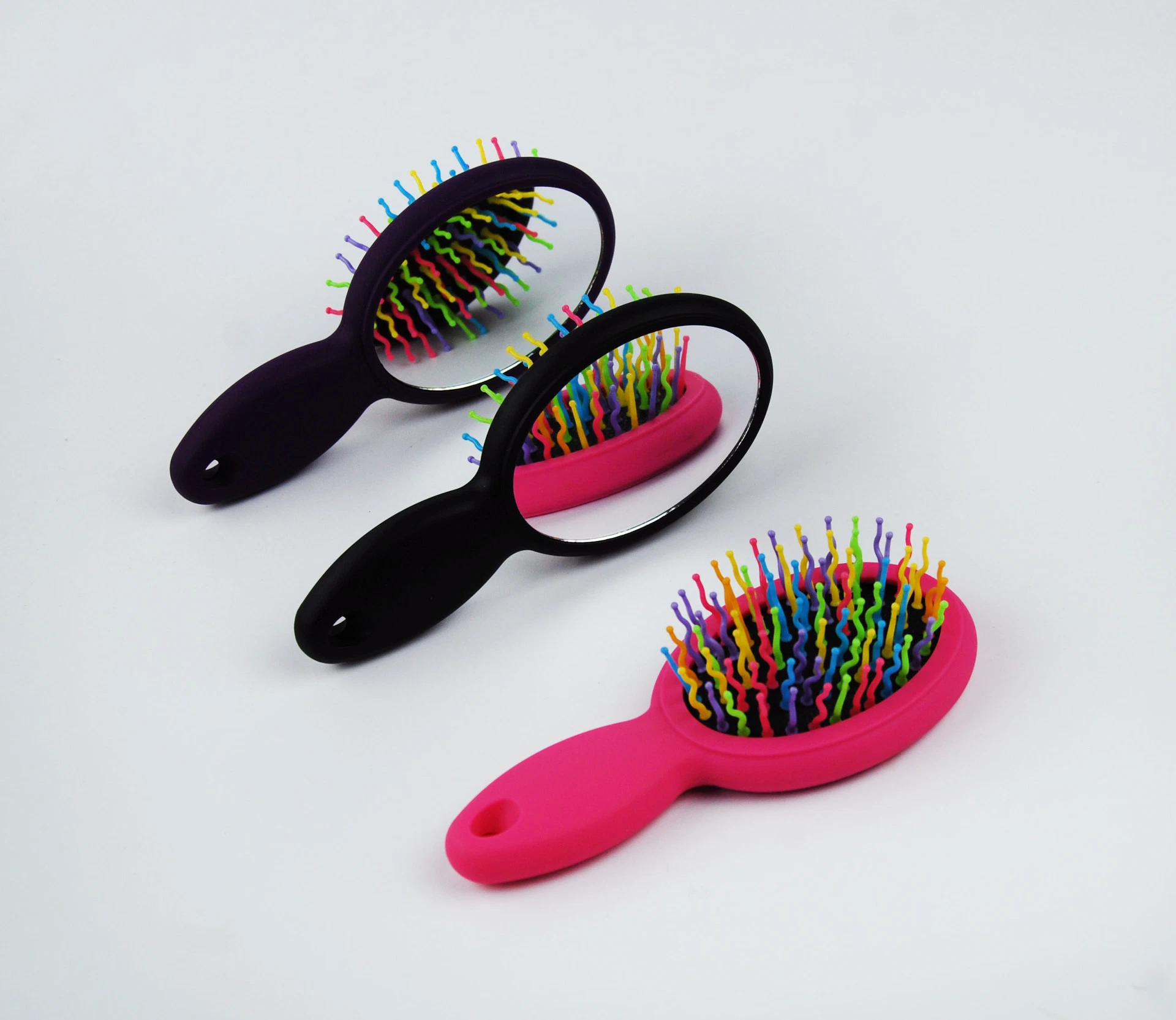 Venta al por mayor de moda Rainbow Cabello Comb Viajes fácil de llevar Cabello Cepillo de colores de diseño de pelo de peine