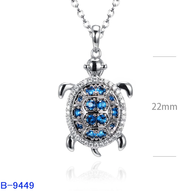 New Design 925 Sterling Silver Fashion Jewelry Cubic Zirconia Tortoise Pendant for Women