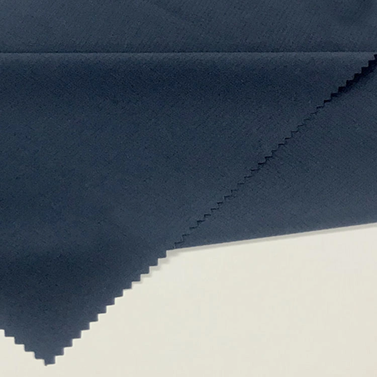 China Manufacturer 75D Double-Line Check Four-Way High Stretch Dark Blue Polyester Fabric Hot Products Garment Clothing