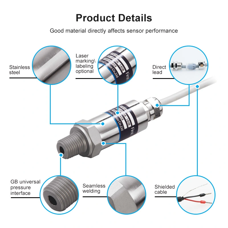 FST100-1002 transmisor de presión industrial 10 bar ip65 de baja tensión de 0,5% fs manómetro RS485.