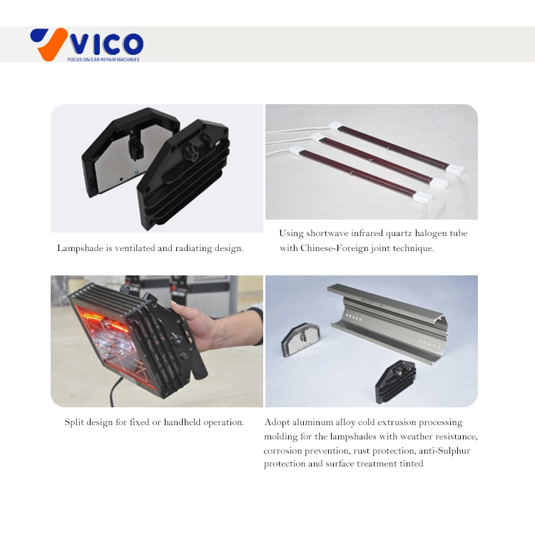 Vico Hot Selling Shortwave Infrared Curing Lamps for Auto Baking Paint Infrared Paint Curing Lamp Vbl-1d