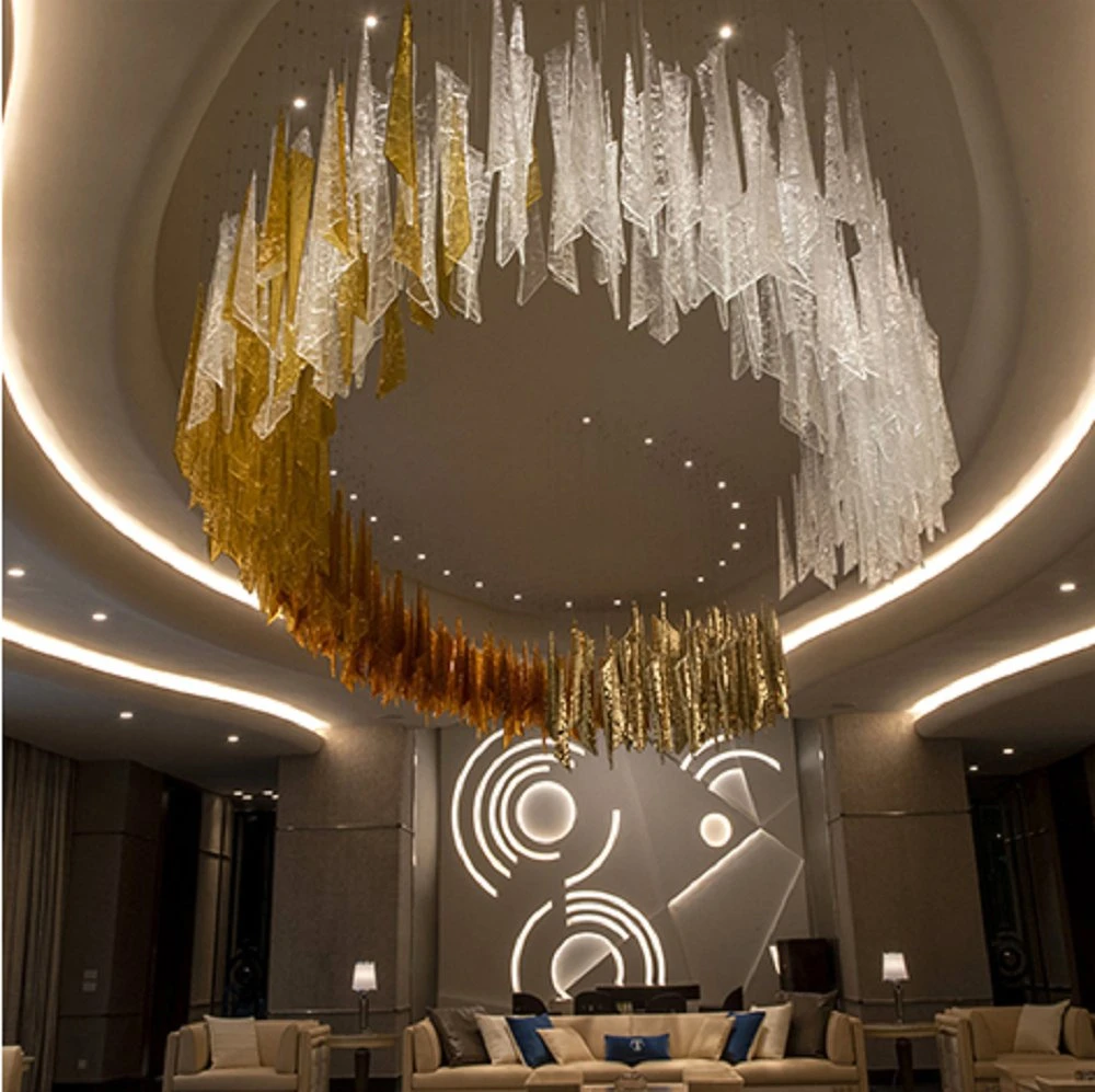 Hotel moderno em vidro Crystal Lighting LED Luxury Fancy Lamp Home Lustre de decoração interior