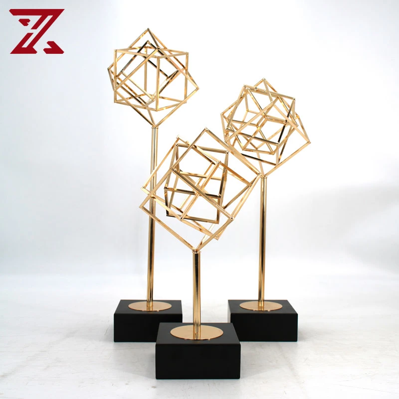 Nordic Metal Cube Decoration Geometric Abstract Desktop Home Furnishings Table Centerpieces