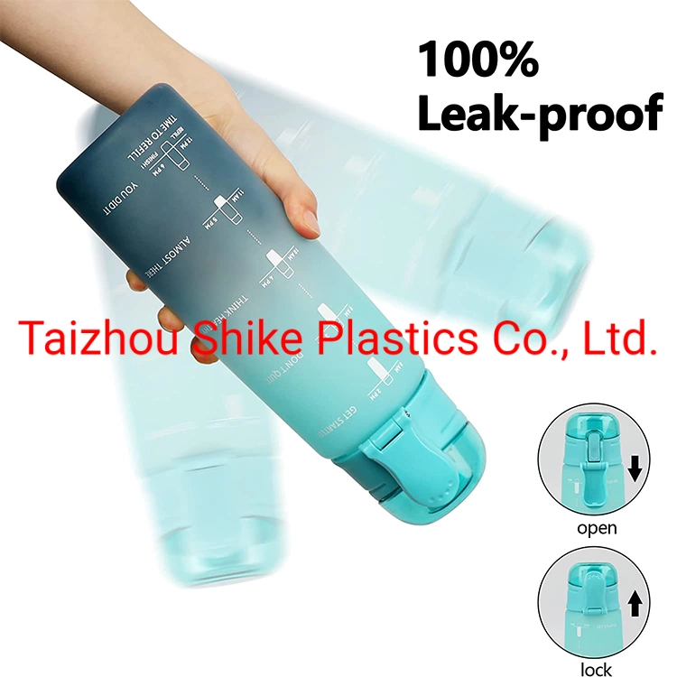 Popular Portable Gym Sports Plastic Drink Motivational Water Bottle with Time Marker