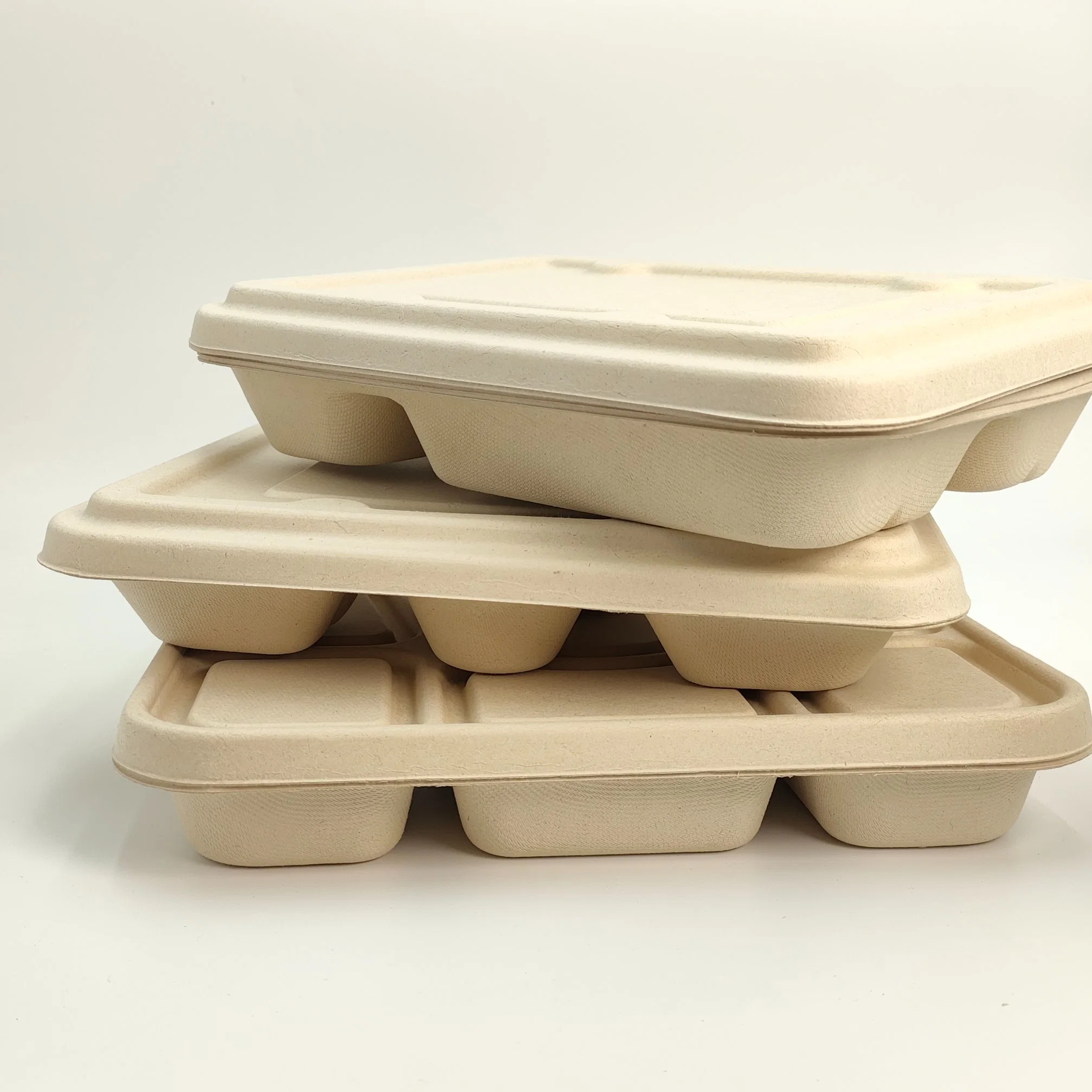 Caja de almuerzo de papel biodegradable para microondas