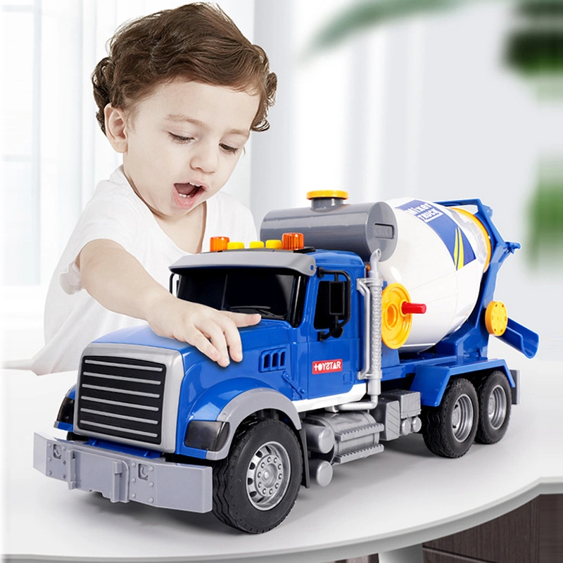 El vehículo de ingeniería de gama alta puede inflar juguetes para niños regalo bebé Camión de fricción Mezclador de hormigón con música y luz