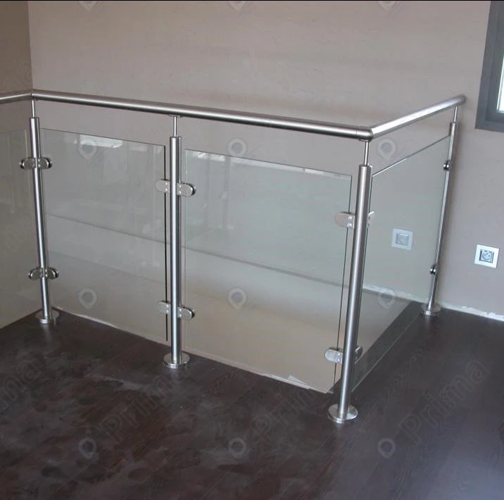 Modern Glass Handrail Railing for Straight Staircase Stair Stainless Steel Post Railing