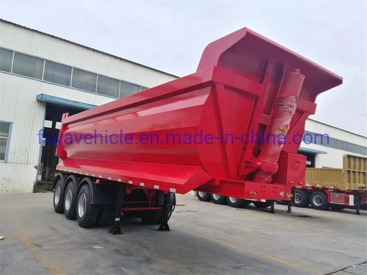 Heavy Load 3-Axles Carbon Steel U Type Dump Truck Semi Trailer