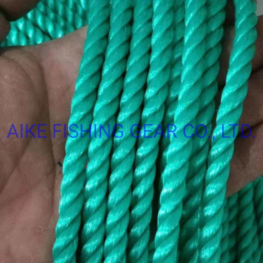 6mm-10mm Nylonrope White/Black/Blue/Green Color 3 Strands Twisted Polyamide/PP/Nylon for Pelagic Fishing Packaging Rope