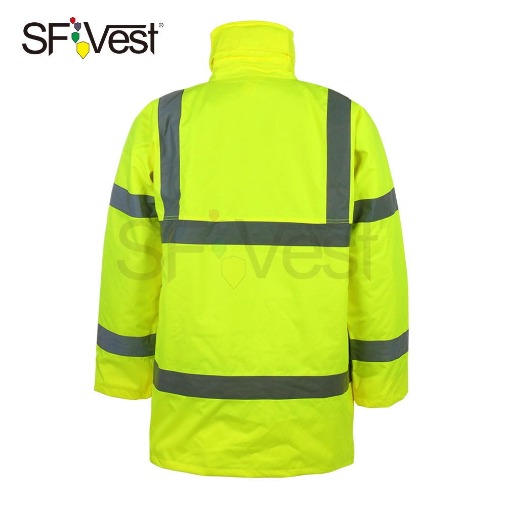 2020 High Visibility Security Roadway Warning Winter Jacket Reflective Safety Clothing