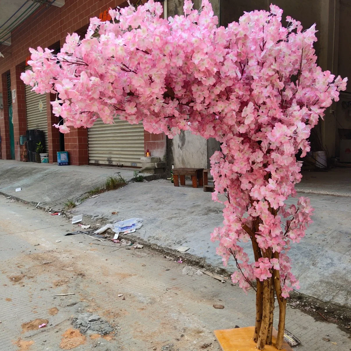 Interior japonés Sakura Artificial Arbol de cerezas Flor de Flor para Decoración de boda