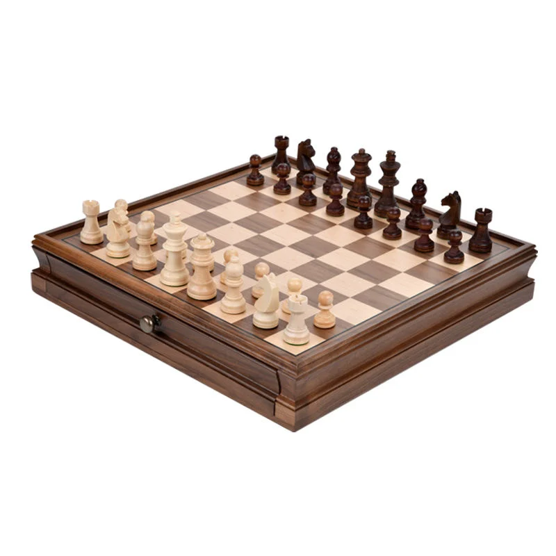 Wooden Chess Set Folding Magnetic Large Board Portable Travel Chess Set