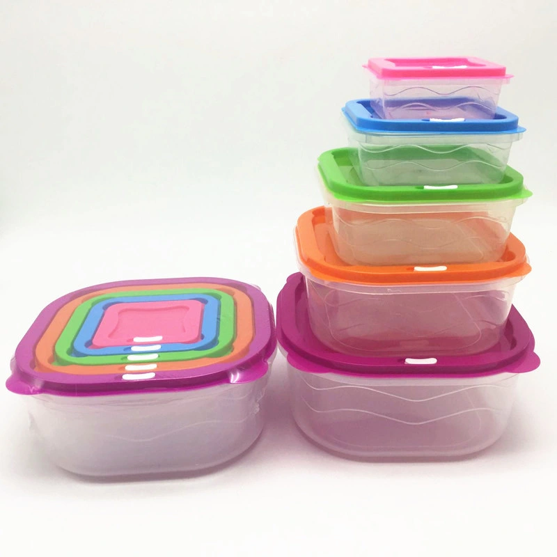 Round Fresh-Keeping Boxes with Five Sets and Lunch Box, Food Storage Container Bento Lunch Box, Microwave Safe Plastic Storage Food Container