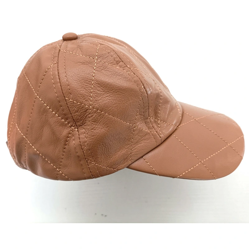 Real Leather Cowhide Baseball PU Bucket Hat Fishing Peaked Cap