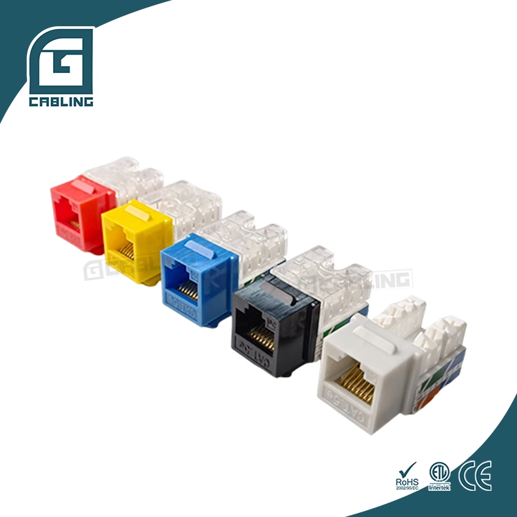 Gcabling Communication Ethernet 750time para RJ45 Soscket Patch Panel RJ45 Cat6 conector UTP Keystone sin herramientas