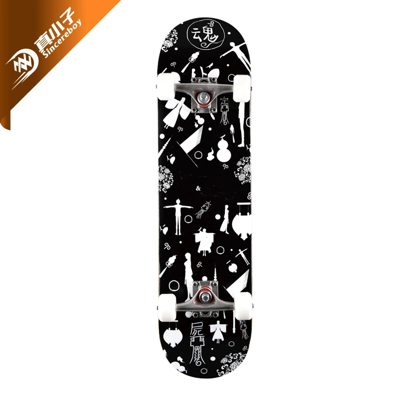 Atacado 7 Ply Maple Wood Skate Board Printed Truck Skateboard com PU.