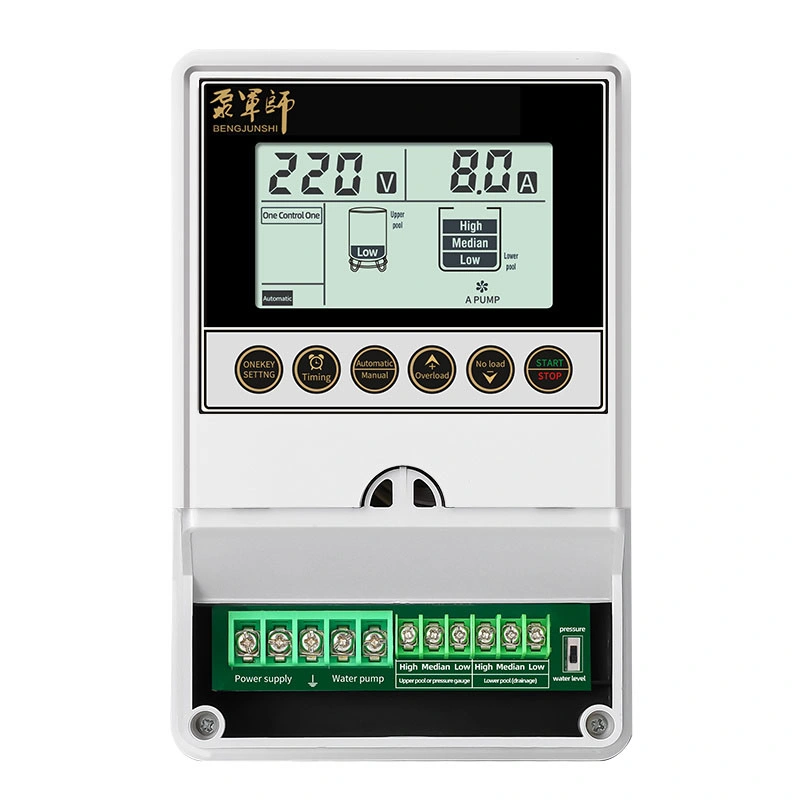 Monitorização do nível do depósito de água LCD monofásico e sistema de controlo da bomba 3 HP