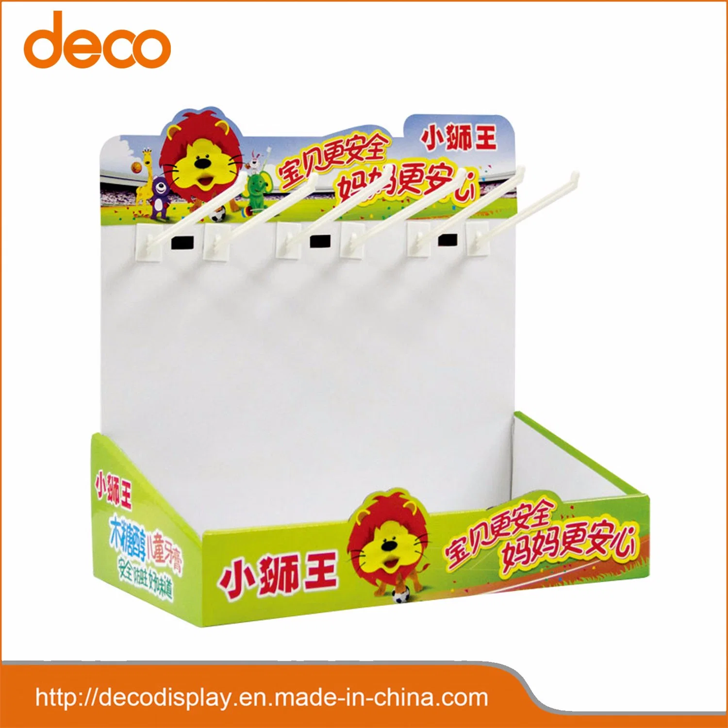 Toothbrush Counter Display Box Paper Retail Display with Hook