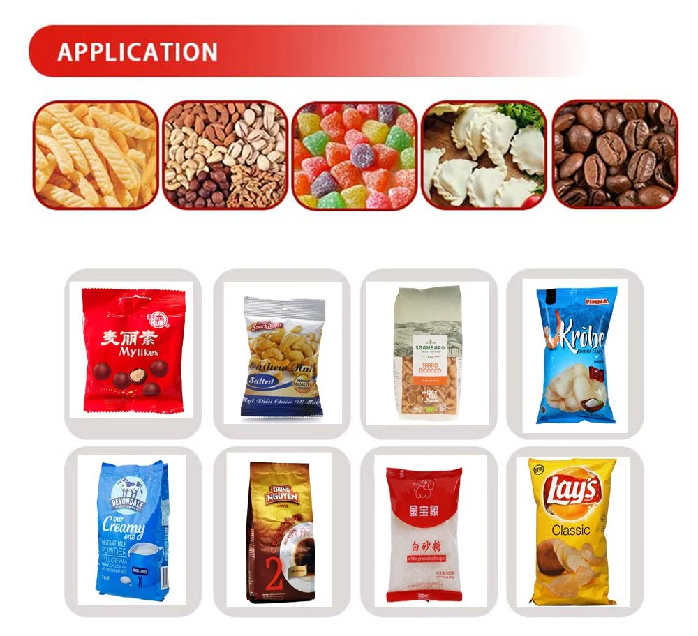 Automatische Plastic Pouch Bag Kartoffel-Chips Snack Lebensmittel Herstellung Verpackung Maschine zum Verkauf mit 10 Kopf Multihead-Gewichter