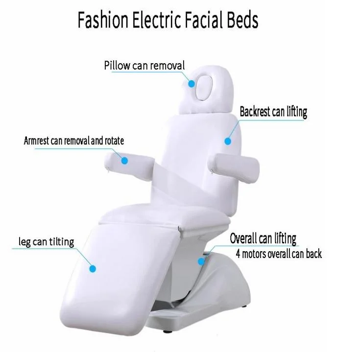 Médico de hochey precio de fábrica de muebles de salón blanco de Venta caliente con auricular ajustable con cable eléctrico de respaldo de cama de belleza spa