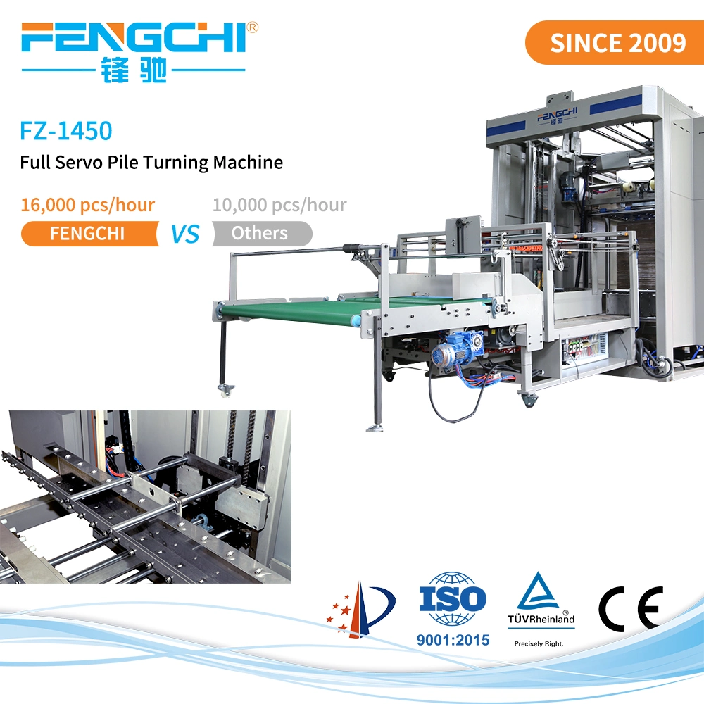 Full-Servo Industrial Corrugated Paperboard Collecting Flip Flop Turner and Stacker Machine for Printing Industry