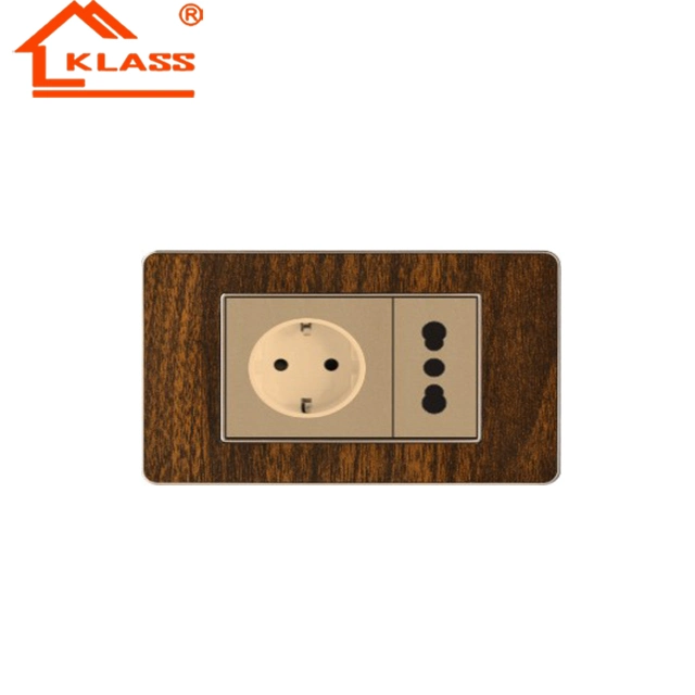 Klass Latin American Acrylic Woodgrain Switch - Energy-Efficient Wall Switch for Colombia and Venezuela