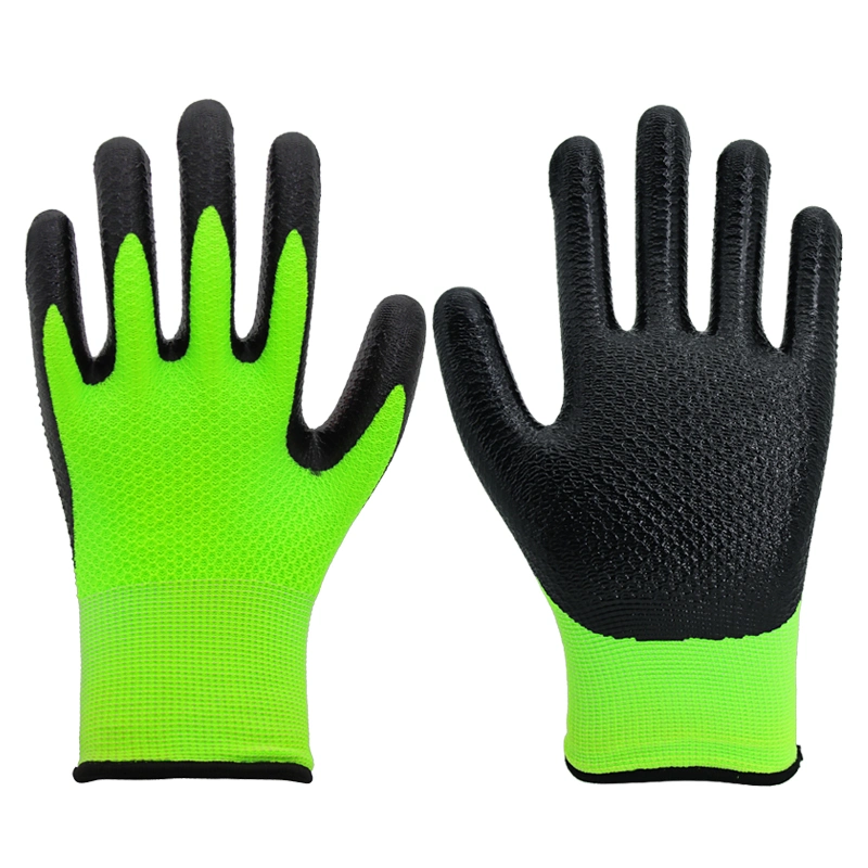 Oil Resistant 13G Nylon Liner 13G Feather Yarn Nitrile Coated Winter Warm Working Gloves