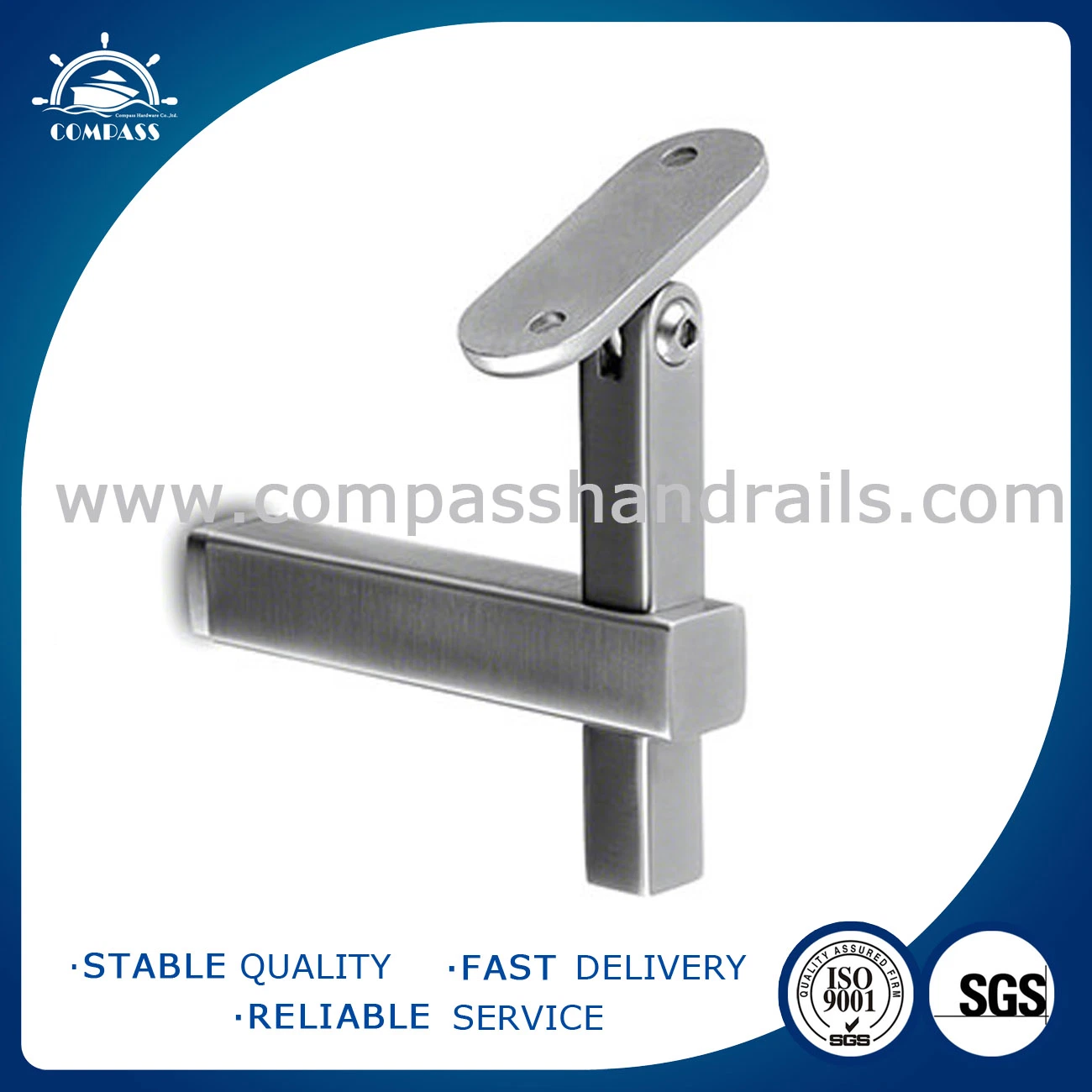 304/316L Rust-Proof Handrail Fitting Stair Parts Installation on Wall Ensure The Safety