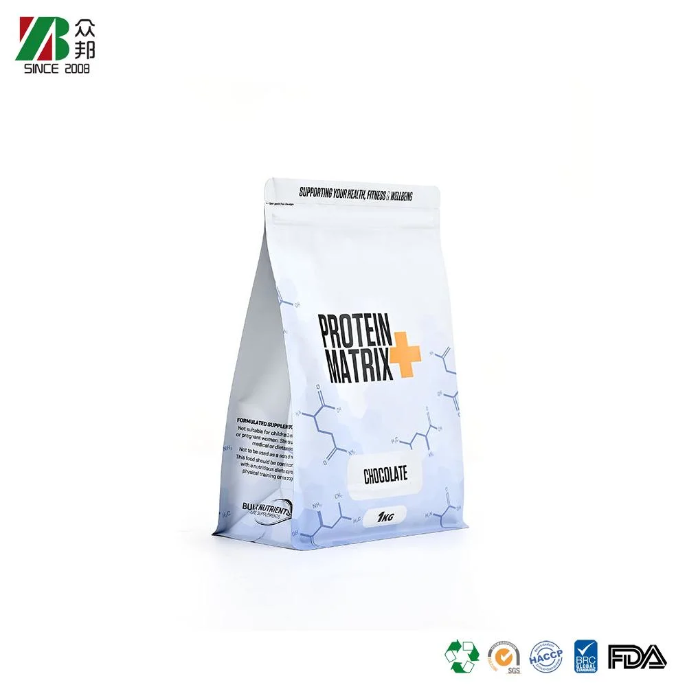 Factory price wholesale plastic zipper stand up Protein Powder packaging bags