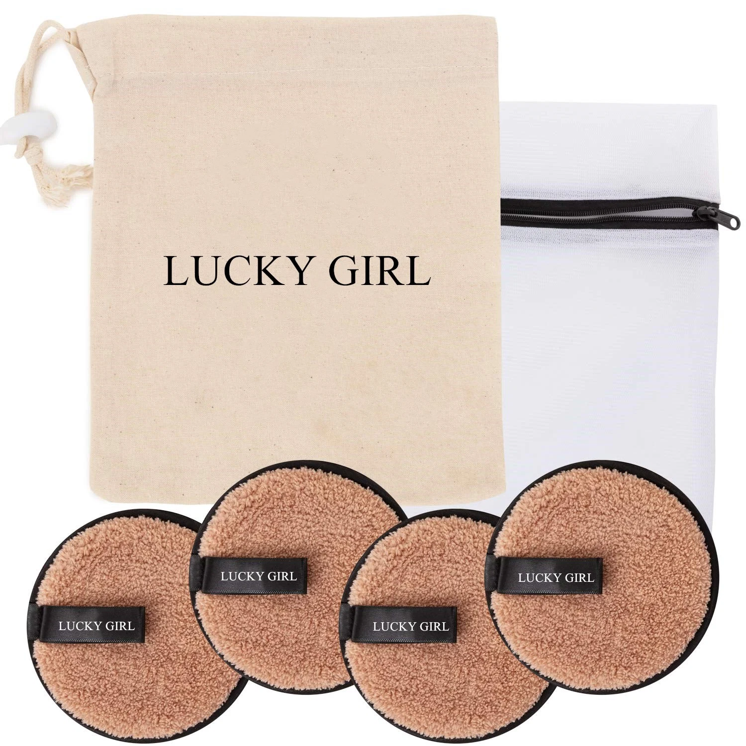 Perezoso almohadillas de algodón de agua personalizada removedor de maquillaje facial paño electrodos reutilizables amor Heart-Shaped maquillaje Powder Puff Pad de microfibra