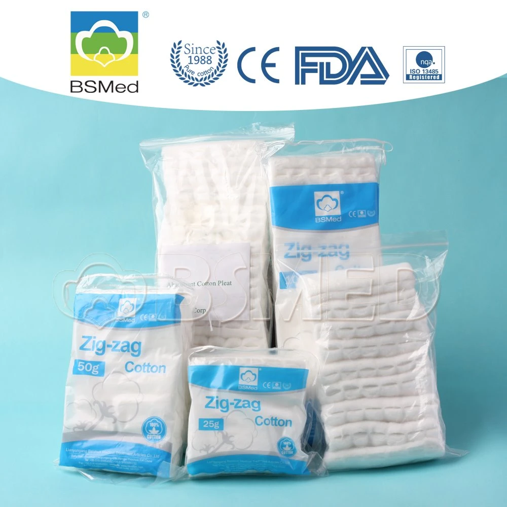 Medical Usage 50g 100g 200g 454G 500g 1000g Disposable Pure Natural Zigzag Cotton