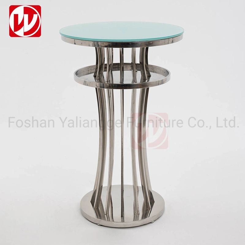 High quality/High cost performance Mirror Sliver Stainless Steel Event High Bar Table Wedding Party Cocktail Table