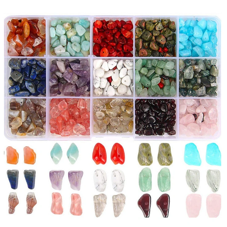 15 Irregular Natural Stone Box DIY Jewelry Beaded Earrings Bracelet Box