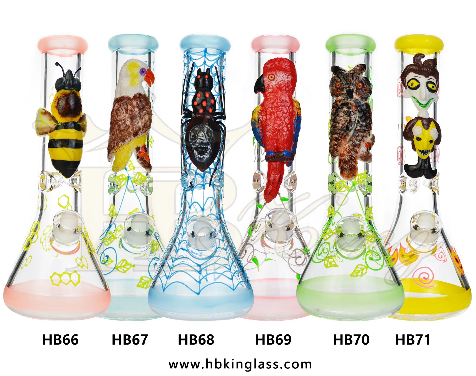 Hbking Mayoreo Colorful 10 pulgadas de grosor Beaker fumar pipa Pyrex Tubo de agua de vidrio de tabaco