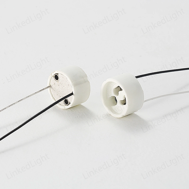 Support de douille pour support de lumière GU10 en céramique porcelaine avec fil de câble