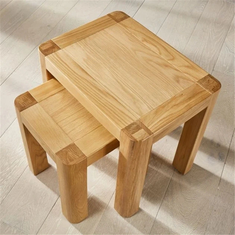 China Wholesale/Supplierr Wooden Furniture Soho Oak Nest of 2 Tables Rustic Rectangle Tea Table Nest Sofa Center Coffee Table Used in The Living Room and Bedroom