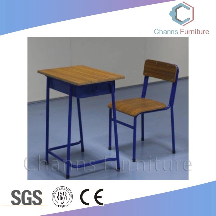 Modern Blue Combo Single Student Schreibtisch und Stuhl über Schule Möbel (CAS-SD1828)