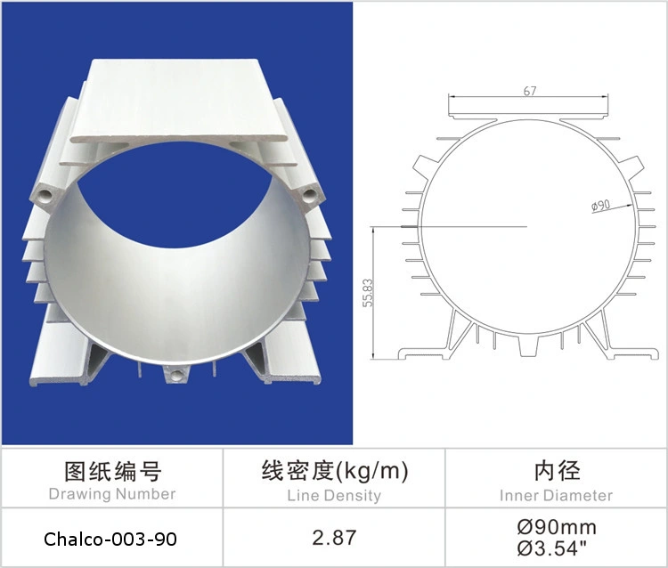 6063 Horizontale Aluminiummotorschale